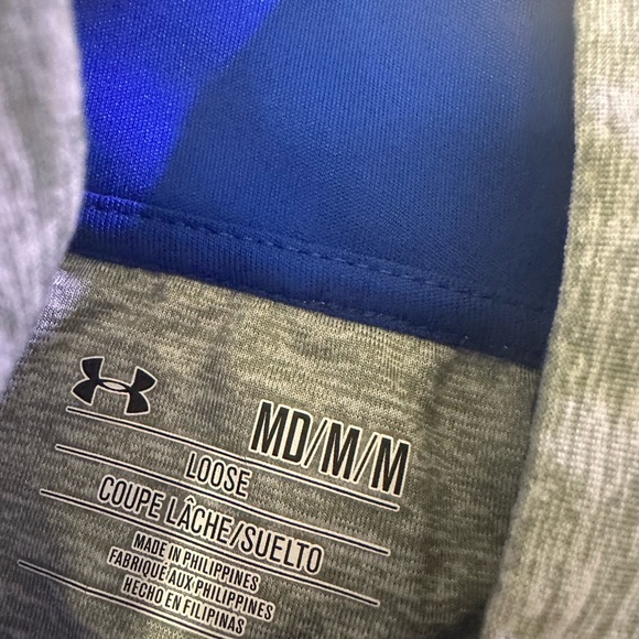 UA men’s grey, long sleeve 1/4 zip pullover. Size medium - Picture 2 of 3